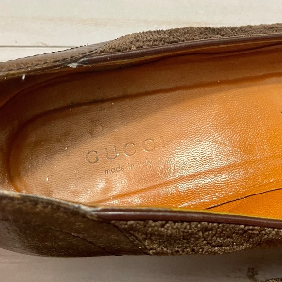 GUCCI Brown Imprint Flats Women's Size 10B - Picture 9 of 12